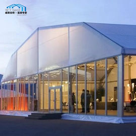 500 Person White Polygon Tent , Huge Large Marquee Tent With Roof Pitch