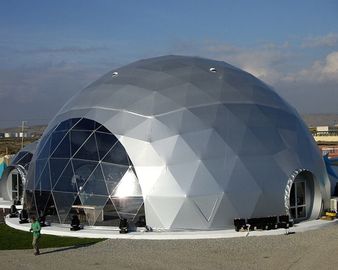 Gray Portable Geodesic Dome Tent , Movable PVC Dome Event Tent
